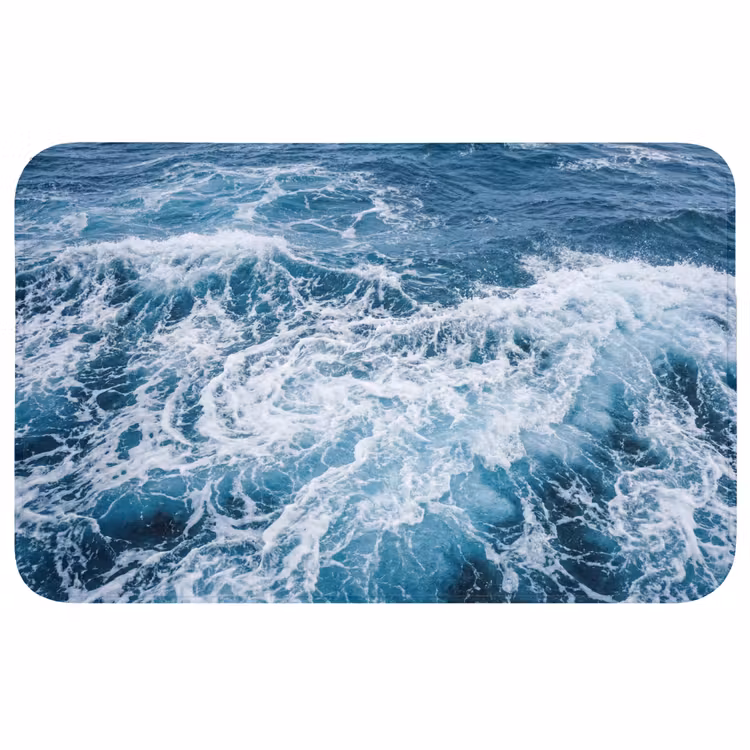 Golven - Oceaan - Blauw WCmat middel -3d