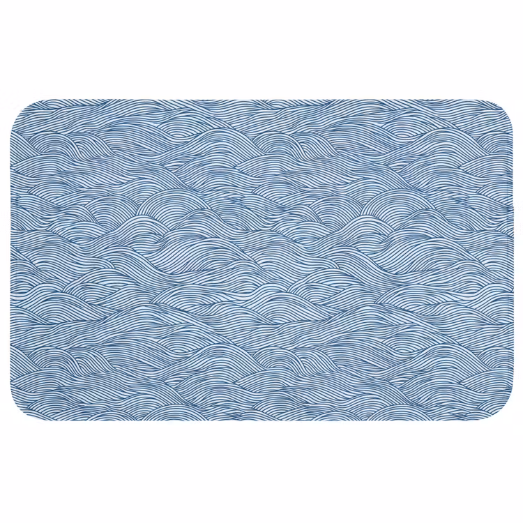 Golven - Ritmisch - Blauw WCmat middel 1009 -3d