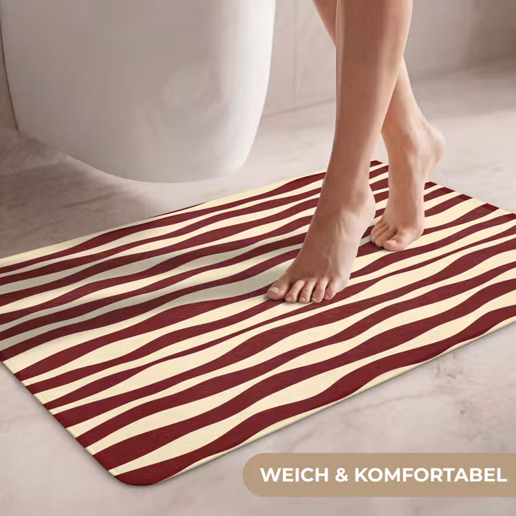 Golven - Rood - Patroon - Crème WCmat middel 1009 -USP_ZachtDE