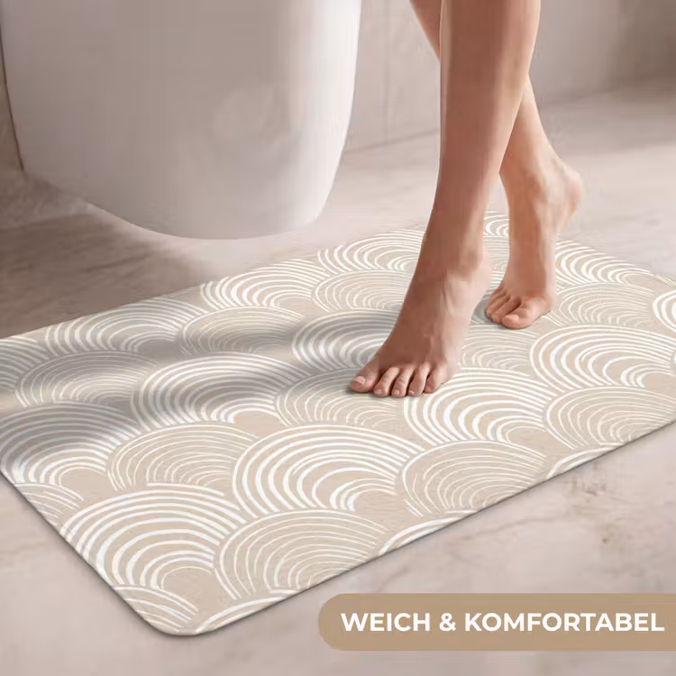 Golven - Structuur - Beige WCmat middel 1009 -USP_ZachtDE