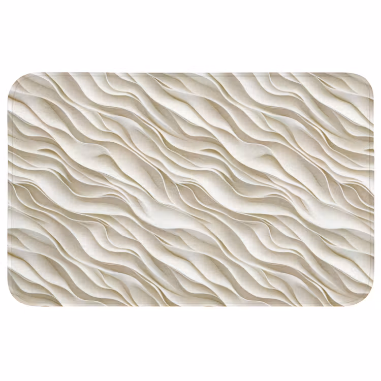 Golven - Wit - Minimalistisch WCmat middel 1009 -3d