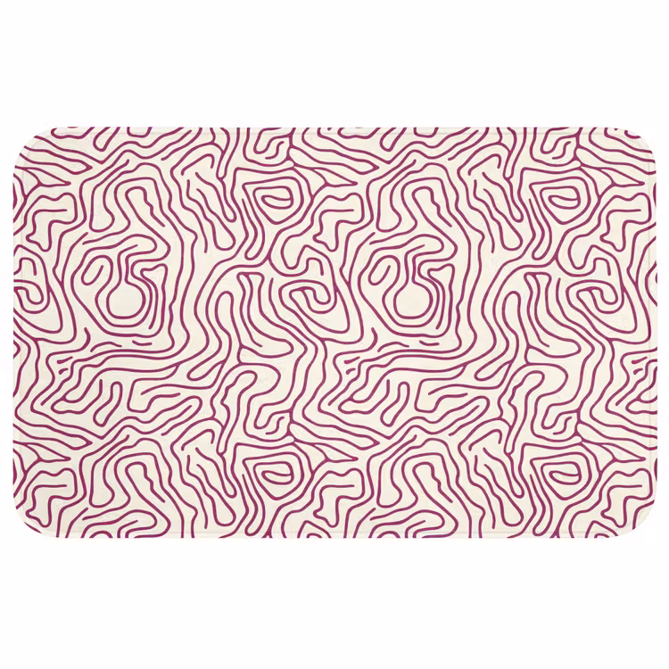 Kronkelende lijn - Magenta - Crème WCmat middel 1009 -3d