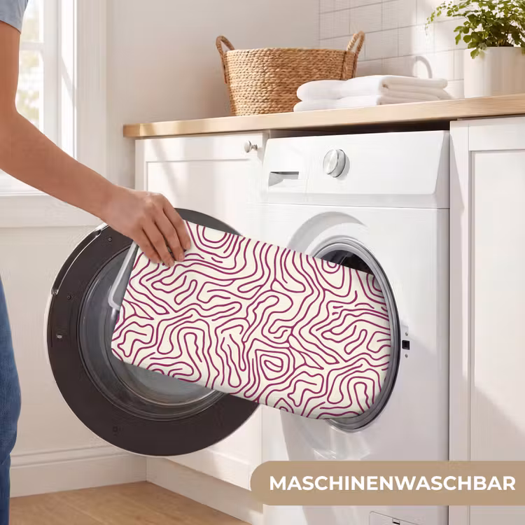 Kronkelende lijn - Magenta - Crème WCmat middel 1009 -USP_WasbaarDE