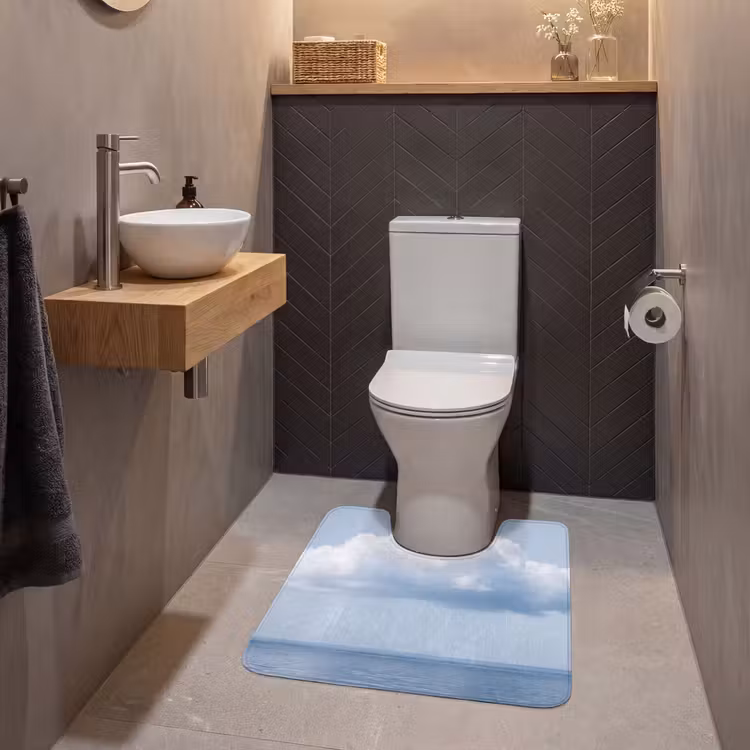 WC Vorleger - Wolke – Regen – Natur - Wolk - Regen - Natuur WCmat U-uitsnede middel