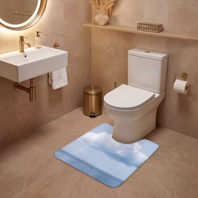 WC Vorleger - Wolke – Regen – Natur - Wolk - Regen - Natuur WCmat U-uitsnede middel