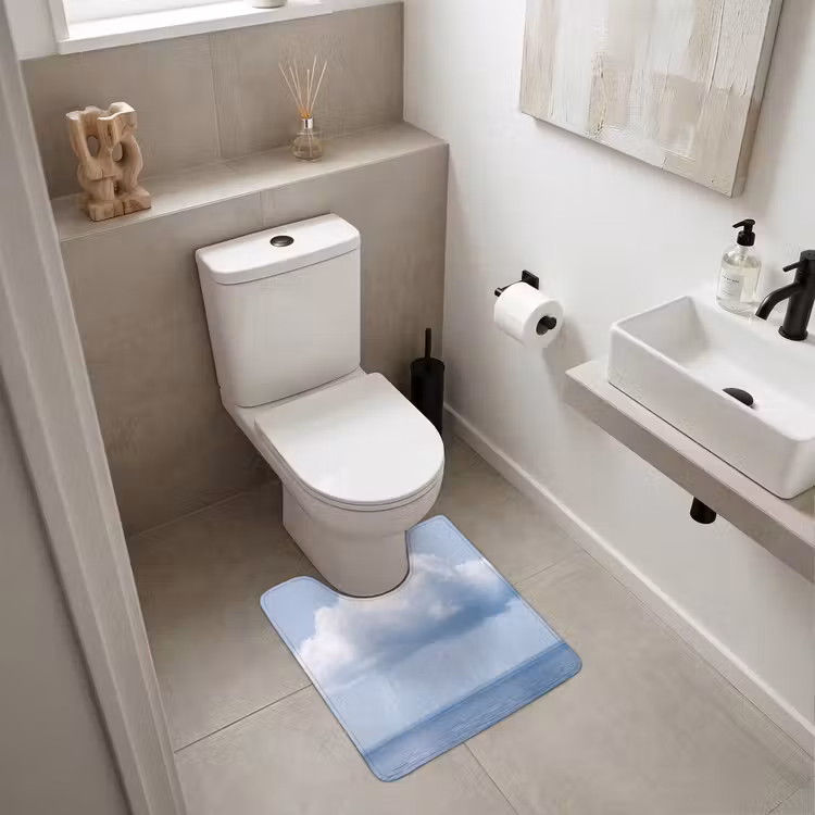 WC Vorleger - Wolke – Regen – Natur - Wolk - Regen - Natuur WCmat U-uitsnede middel