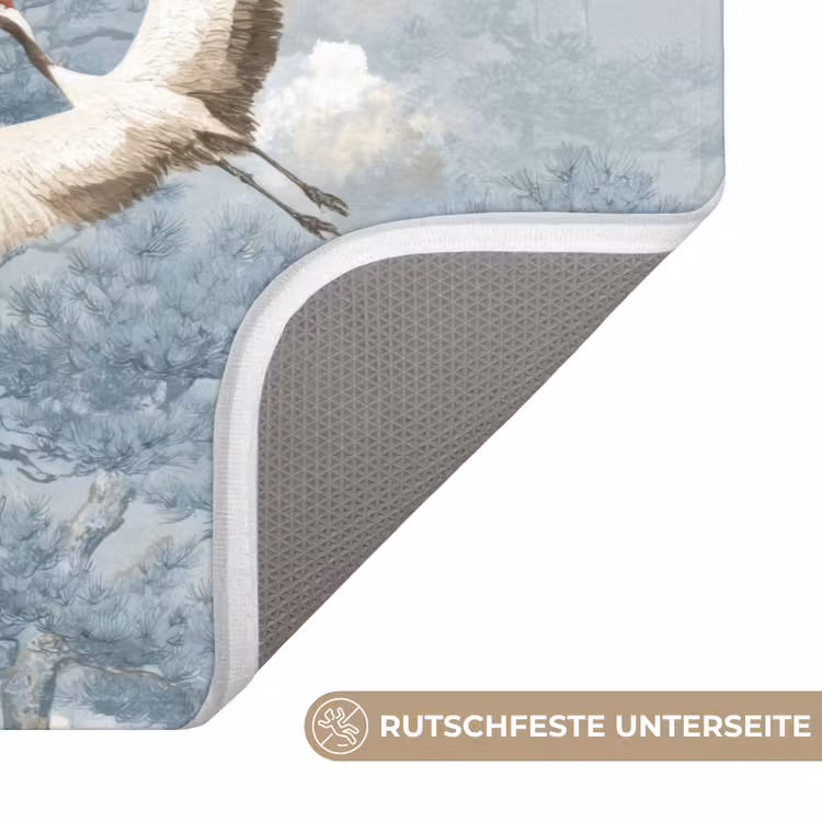 Wolken - Kraanvogels - Blauw WCmat middel 1009 -USP_AntislipDE
