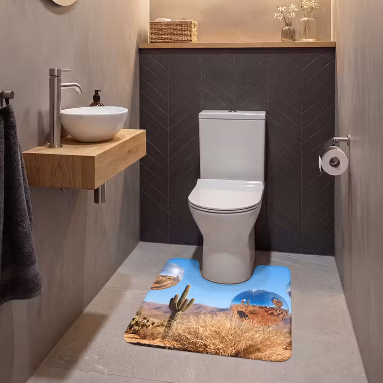 WC Vorleger - Wüste – Spiegelkugel – Kunst - Woestijn - Spiegelbal - Kunst WCmat U-uitsnede middel