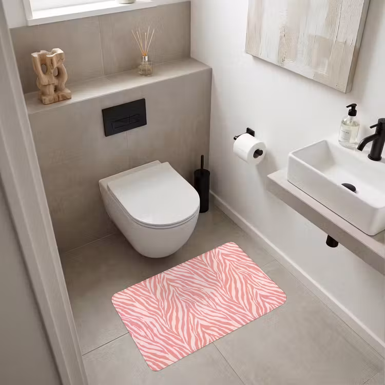 Zebra - Print - Roze WCmat middel 1009 -sfeer1
