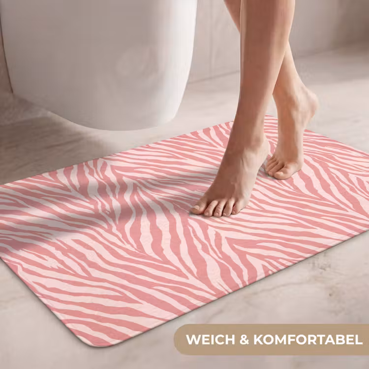 Zebra - Print - Roze WCmat middel 1009 -USP_ZachtDE