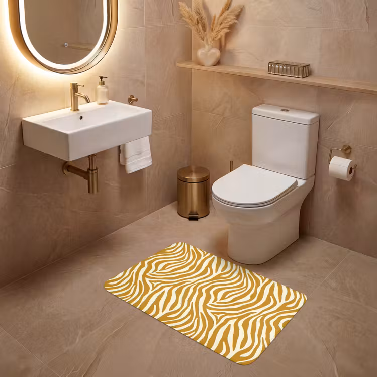 Zebra - Klassiek - Oker - Geel WCmat middel 1009 -sfeer3