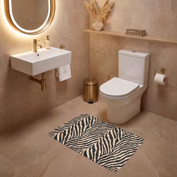 Zebra - Klassiek - Zwart WCmat middel 1009 -sfeer3