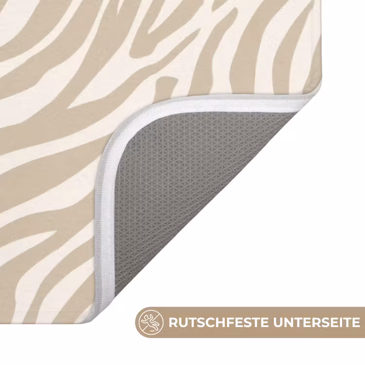 Zebra - Patroon - Beige WCmat middel 1009 -USP_AntislipDE