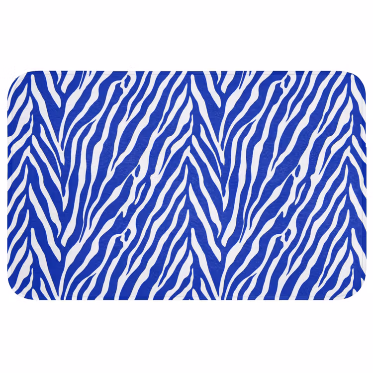 Zebra - Patroon - Kobalt - Blauw WCmat middel 1009 -3d