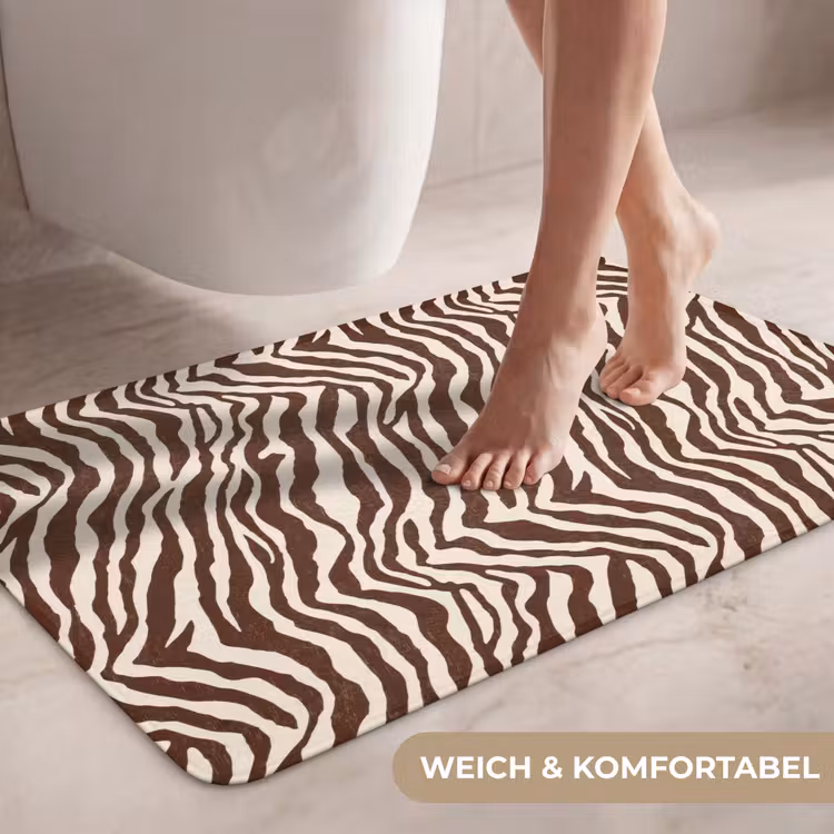 Zebra - Patroon - Zwart - Wit WCmat middel 1009 -USP_ZachtDE