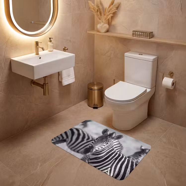 Zebra's - Zwart - Wit WCmat middel -sfeer3