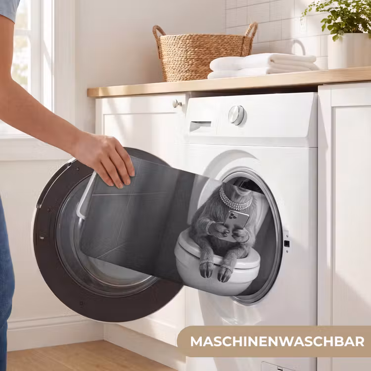 Geit - Telefoon - Toilet - Zwart - Wit WCmat middel -USP_WasbaarDE