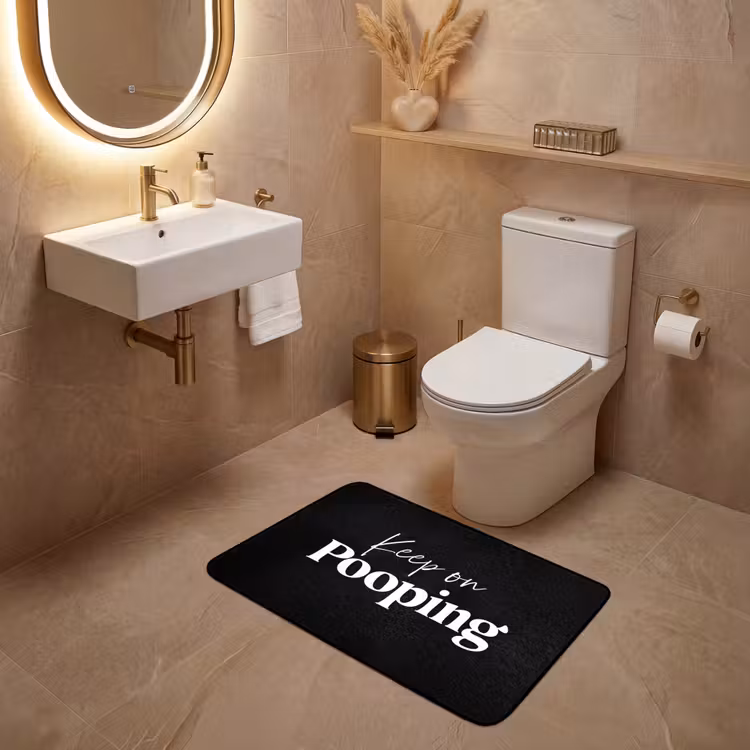 Quote - Keep on pooping - Zwart - Spreuken WCmat middel -sfeer3