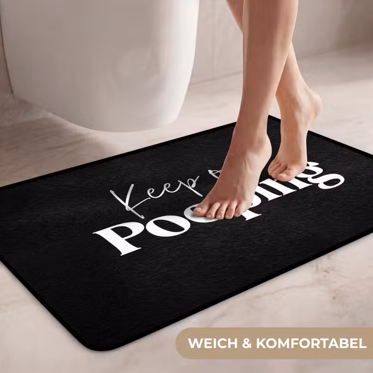 Quote - Keep on pooping - Zwart - Spreuken WCmat middel -USP_ZachtDE