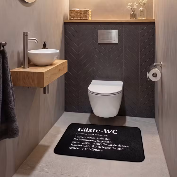 Quotes - Gäste-wc - Definitie - Zwart - Spreuk WCmat middel -sfeer2