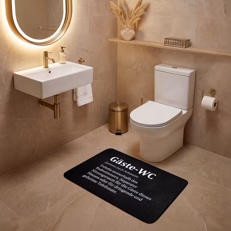 Quotes - Gäste-wc - Definitie - Zwart - Spreuk WCmat middel -sfeer3