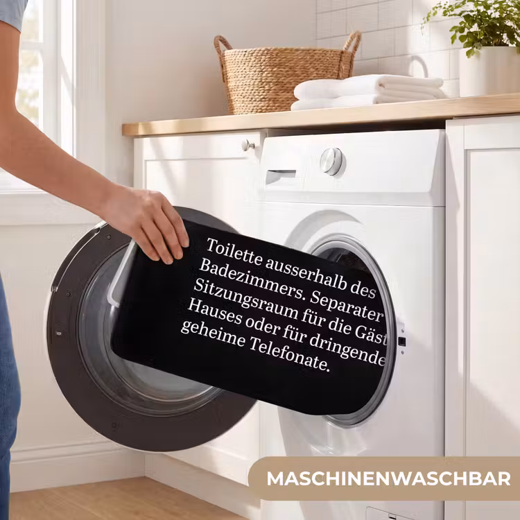 Quotes - Gäste-wc - Definitie - Zwart - Spreuk WCmat middel -USP_WasbaarDE