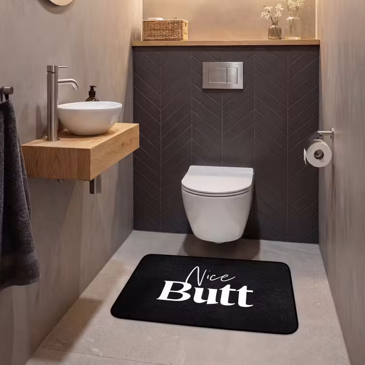 Quotes - Nice butt - Zwart - Spreuken WCmat middel -sfeer2