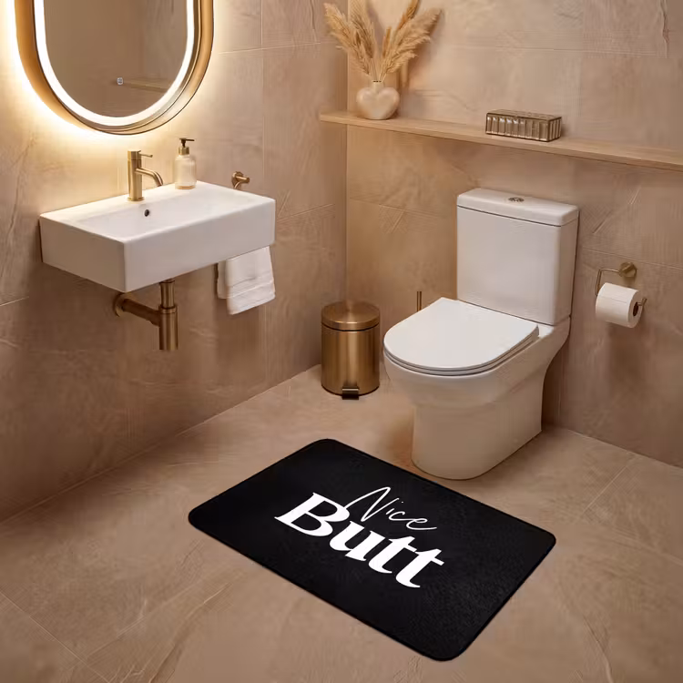 Quotes - Nice butt - Zwart - Spreuken WCmat middel -sfeer3