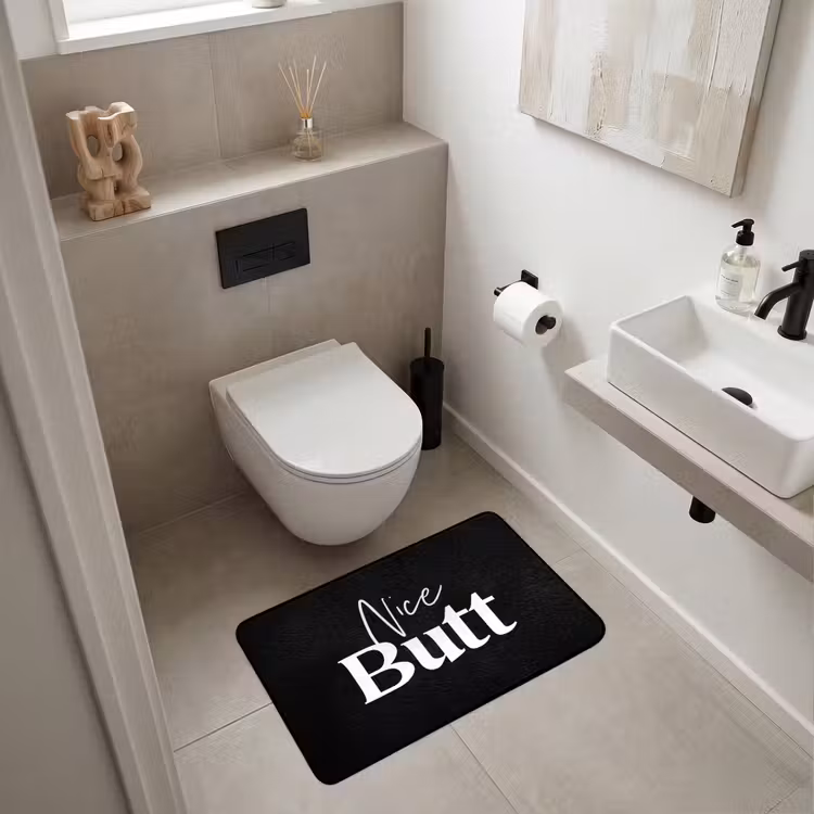 Quotes - Nice butt - Zwart - Spreuken WCmat middel -sfeer1