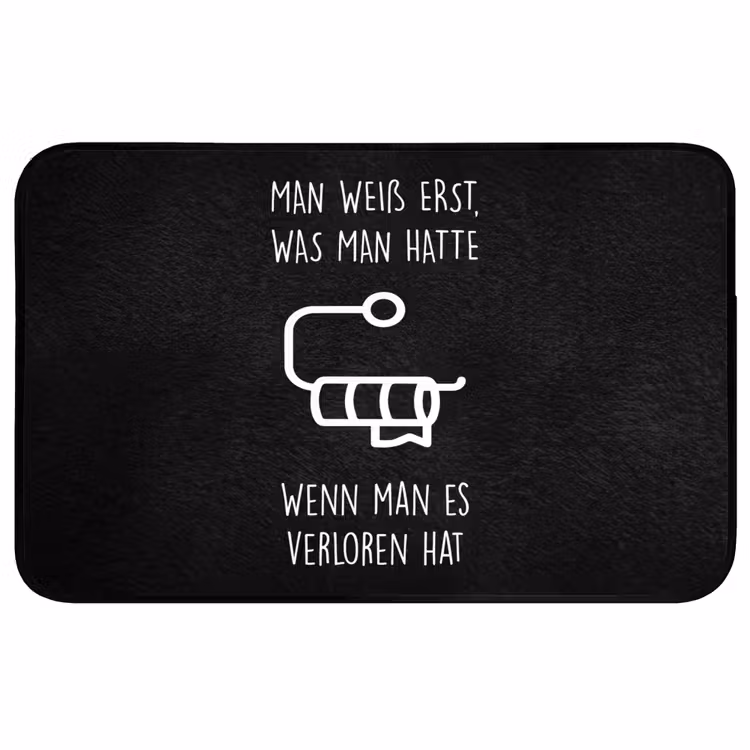 Quotes - WC papier - Zwart - Humor WCmat middel -3d