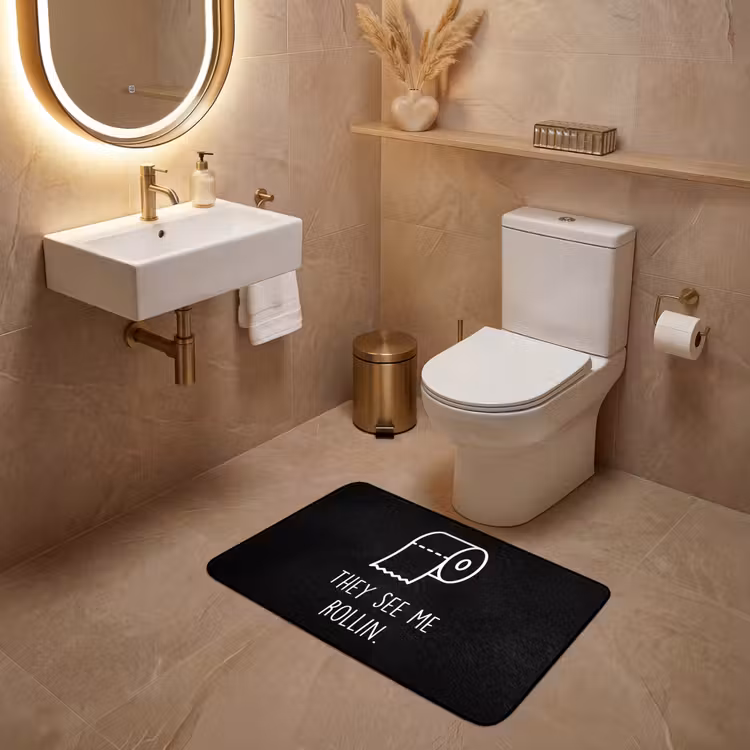 Quotes - WC papier - They see me rollin - Zwart - Spreuken WCmat middel -sfeer3