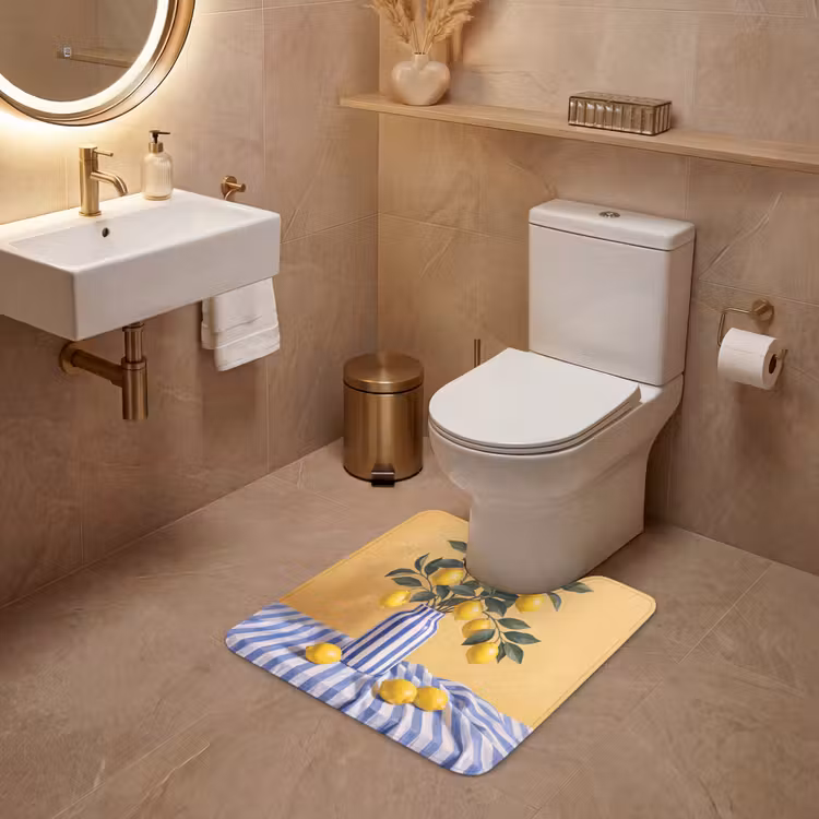 WC Vorleger - Zitrone – Stillleben – Modern - Citroen - Stilleven - Modern WCmat U-uitsnede middel