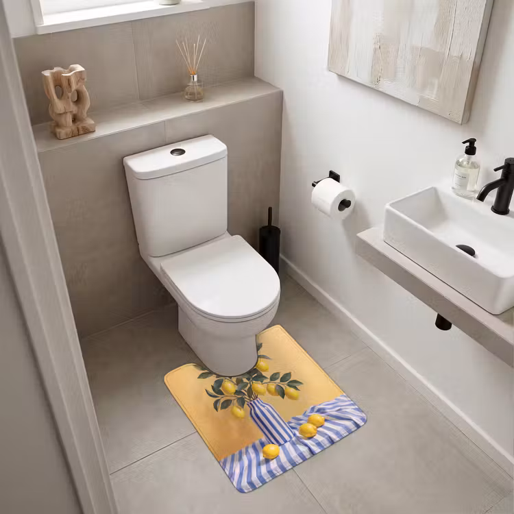 WC Vorleger - Zitrone – Stillleben – Modern - Citroen - Stilleven - Modern WCmat U-uitsnede middel