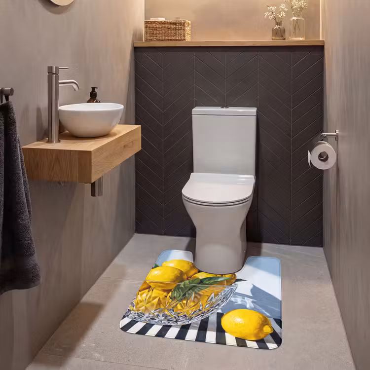 WC Vorleger - Zitronen – Obst – Gelb - Citroenen - Fruit - Geel WCmat U-uitsnede middel
