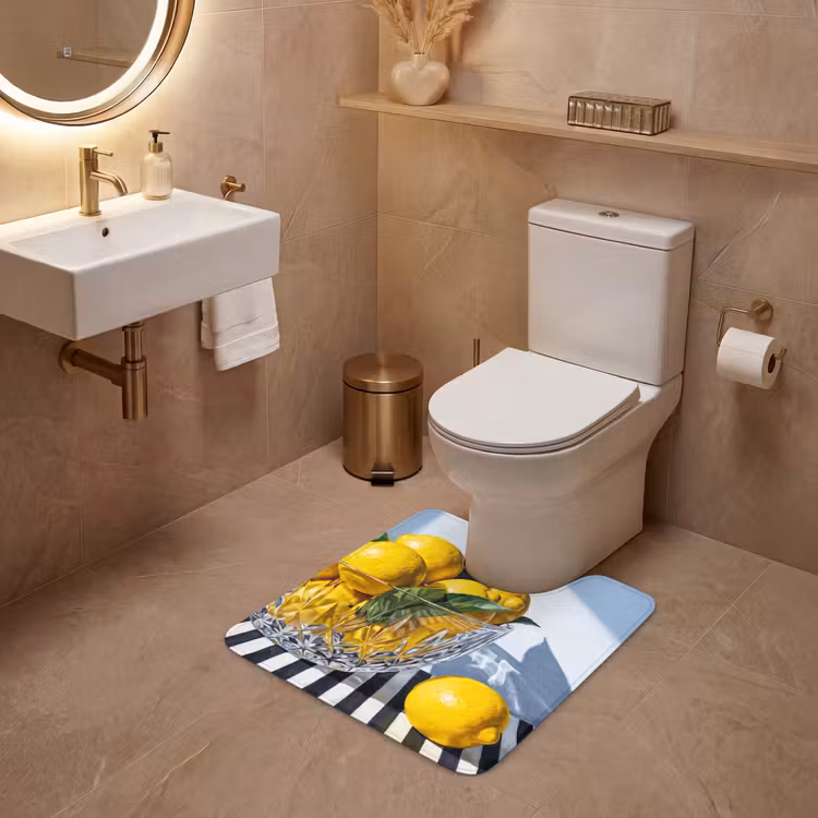 WC Vorleger - Zitronen – Obst – Gelb - Citroenen - Fruit - Geel WCmat U-uitsnede middel