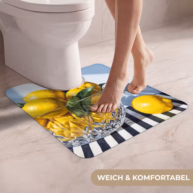 WC Vorleger - Zitronen – Obst – Gelb - Citroenen - Fruit - Geel WCmat U-uitsnede middel