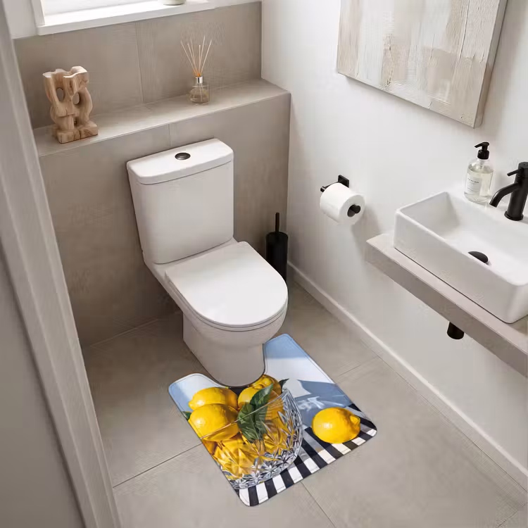 WC Vorleger - Zitronen – Obst – Gelb - Citroenen - Fruit - Geel WCmat U-uitsnede middel