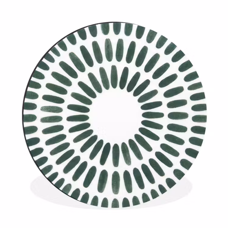 Abstract - Cirkel - Patroon - Modern - Groen Wandcirkel aluminium klein -3d