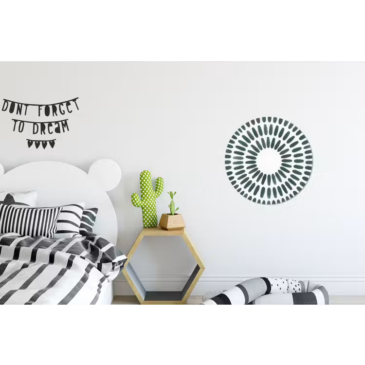 Abstract - Cirkel - Patroon - Modern - Groen Wandcirkel aluminium klein -kinderkamer