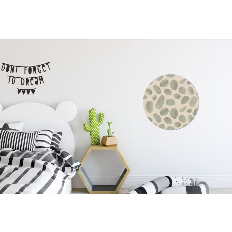 Abstract - Patroon - Organisch - Groen - Modern Wandcirkel aluminium klein -kinderkamer