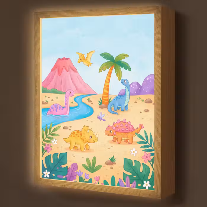 Nachtlicht Kinder - Dinosaurier – Dschungel – Illustration