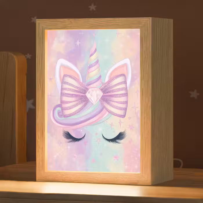 Nachtlicht Kinder - Einhorn - Glitzer - Regenbogen - Pastell
