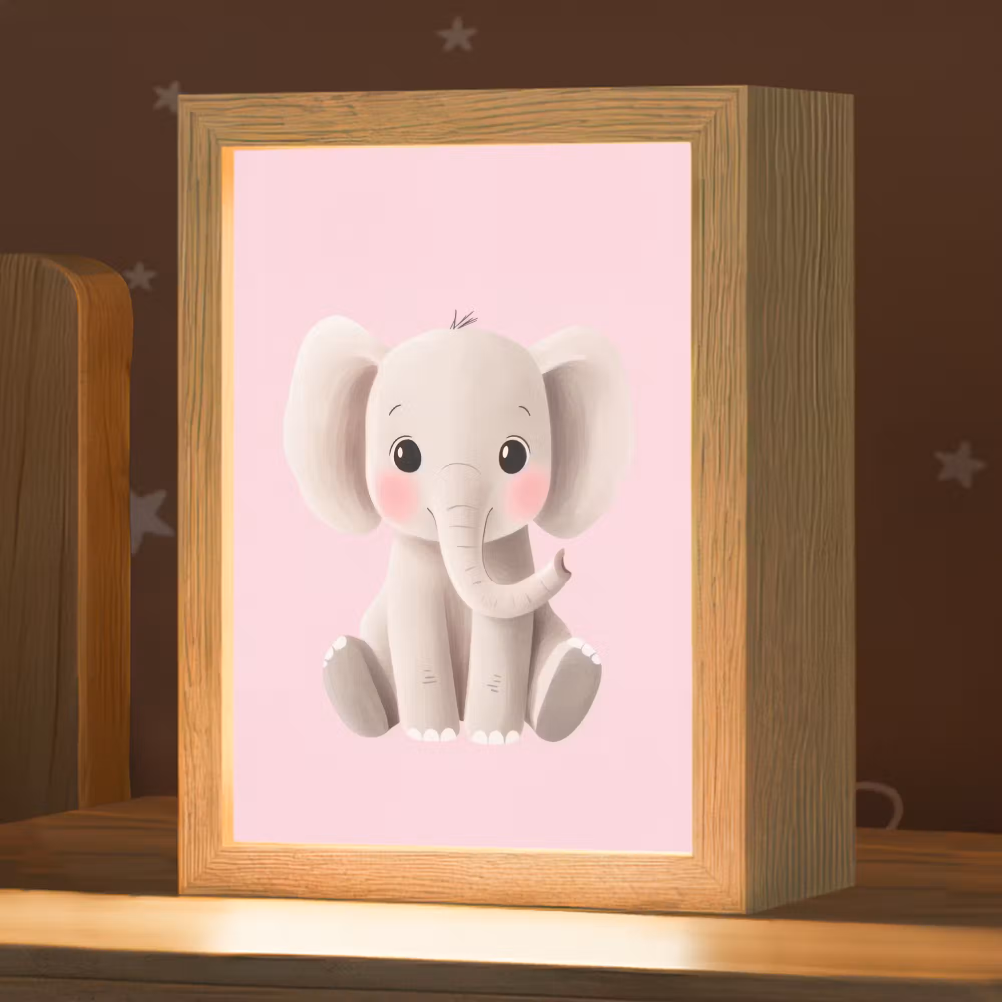 Nachtlicht Kinder - Elefant - Baby - Rosa - Cartoon