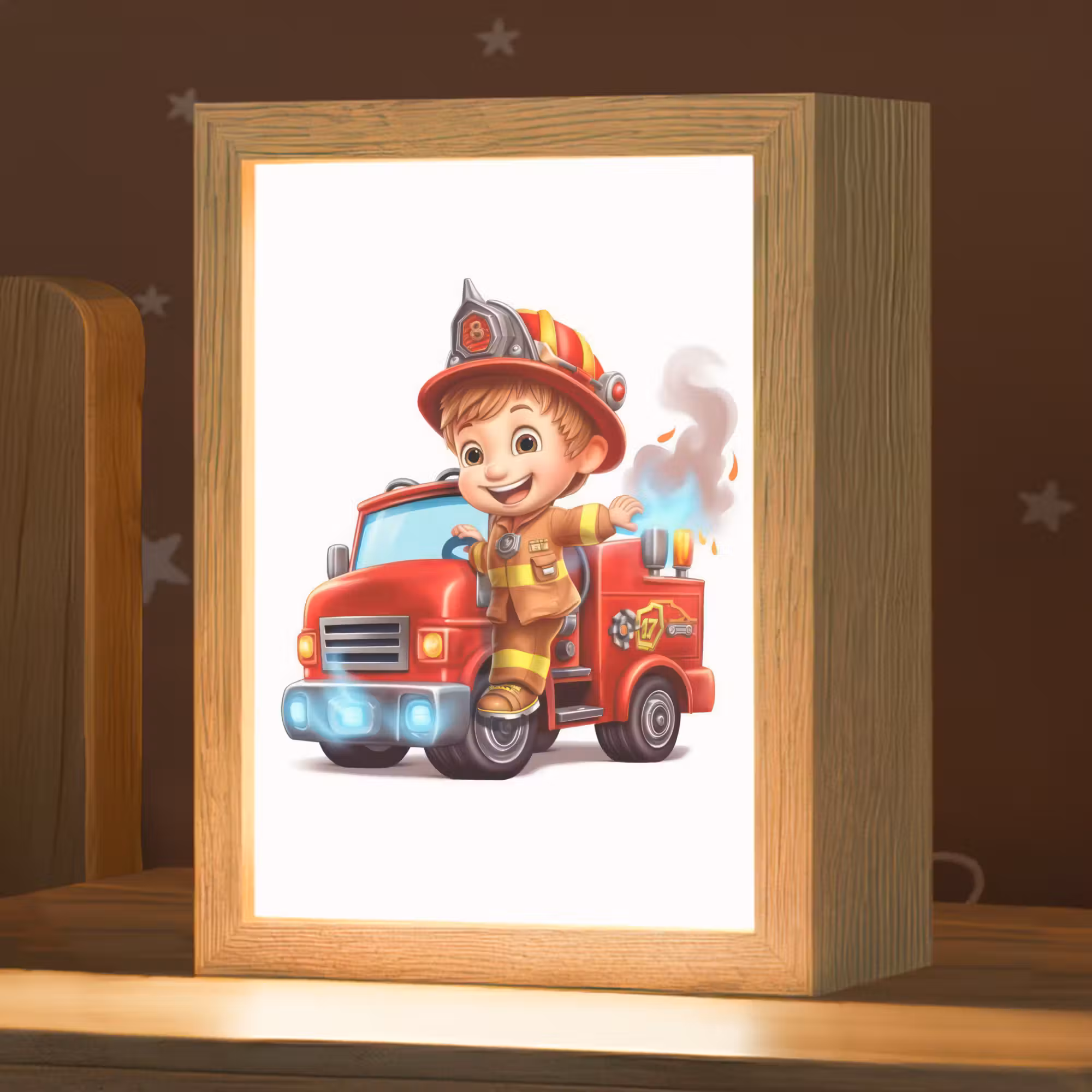 Nachtlicht Kinder - Feuerwehrauto - Jungen - Kind - Rot