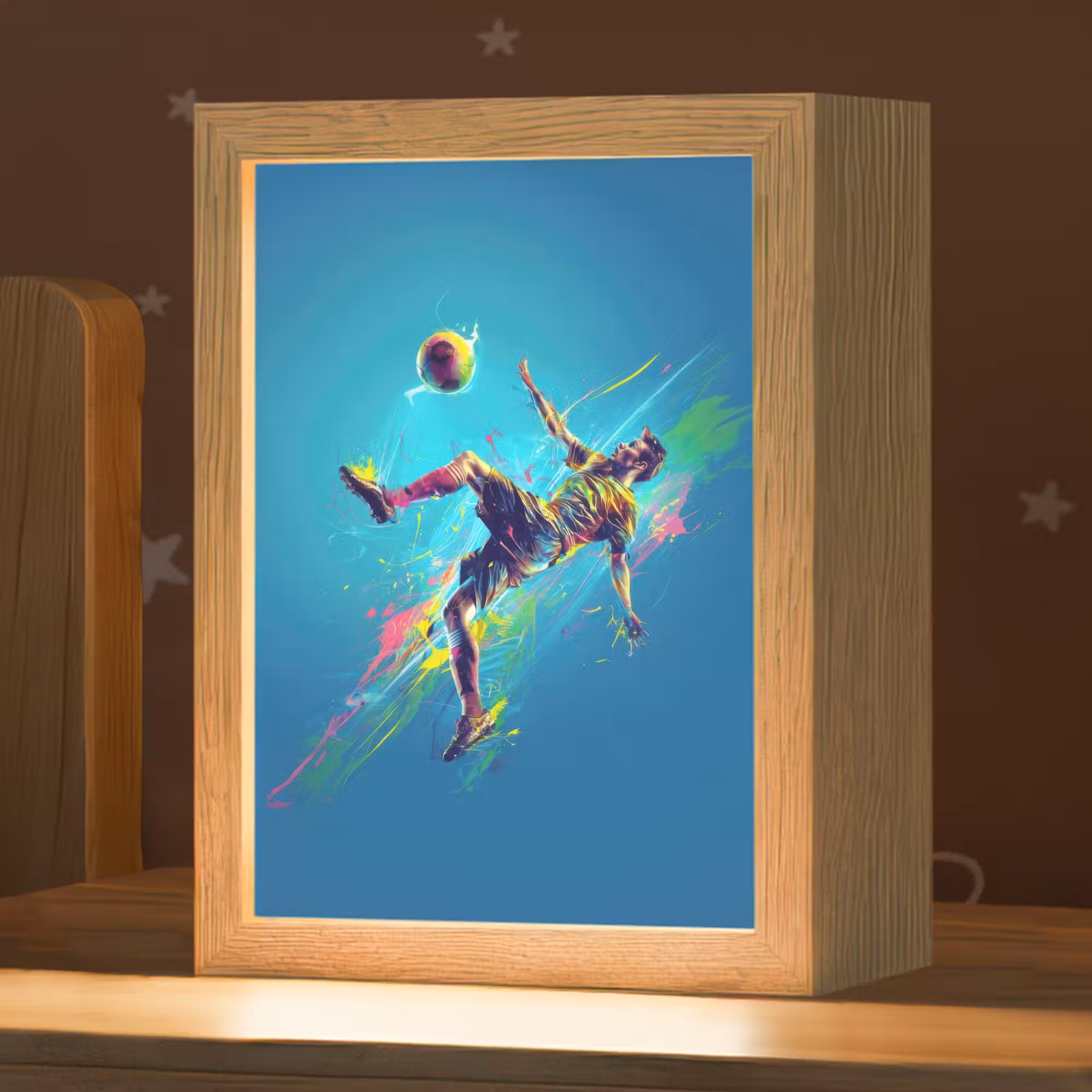 Nachtlicht Kinder - Fußballer - Farbspritzer - Farbenfroh - Ball