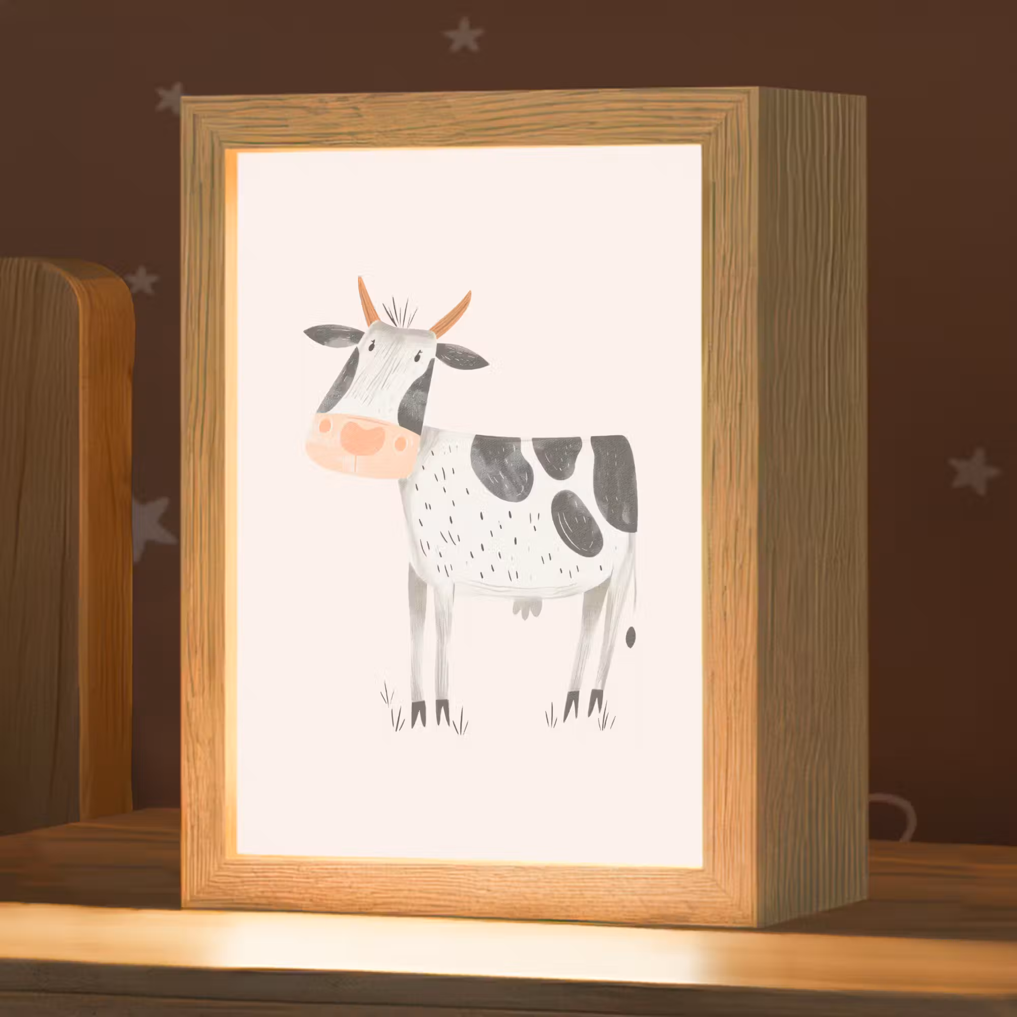 Nachtlicht Kinder - Kuh - Bauernhoftier - Tiere - Pastellfarben