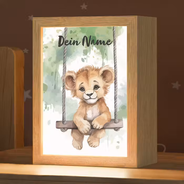 Nachtlicht Kinder mit Namen - Löwe - Tier - Kinder - Dschungel