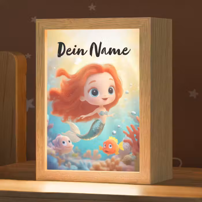 Nachtlicht Kinder mit Namen - Meerjungfrau - Fisch - Koralle