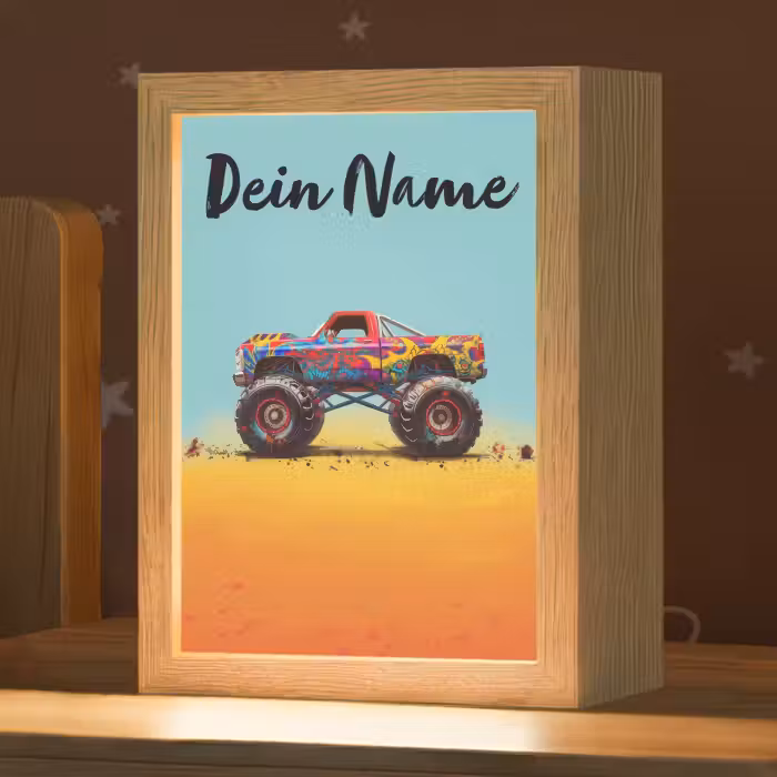 Nachtlicht Kinder mit Namen - Monstertruck - Graffiti - Jungen - Auto