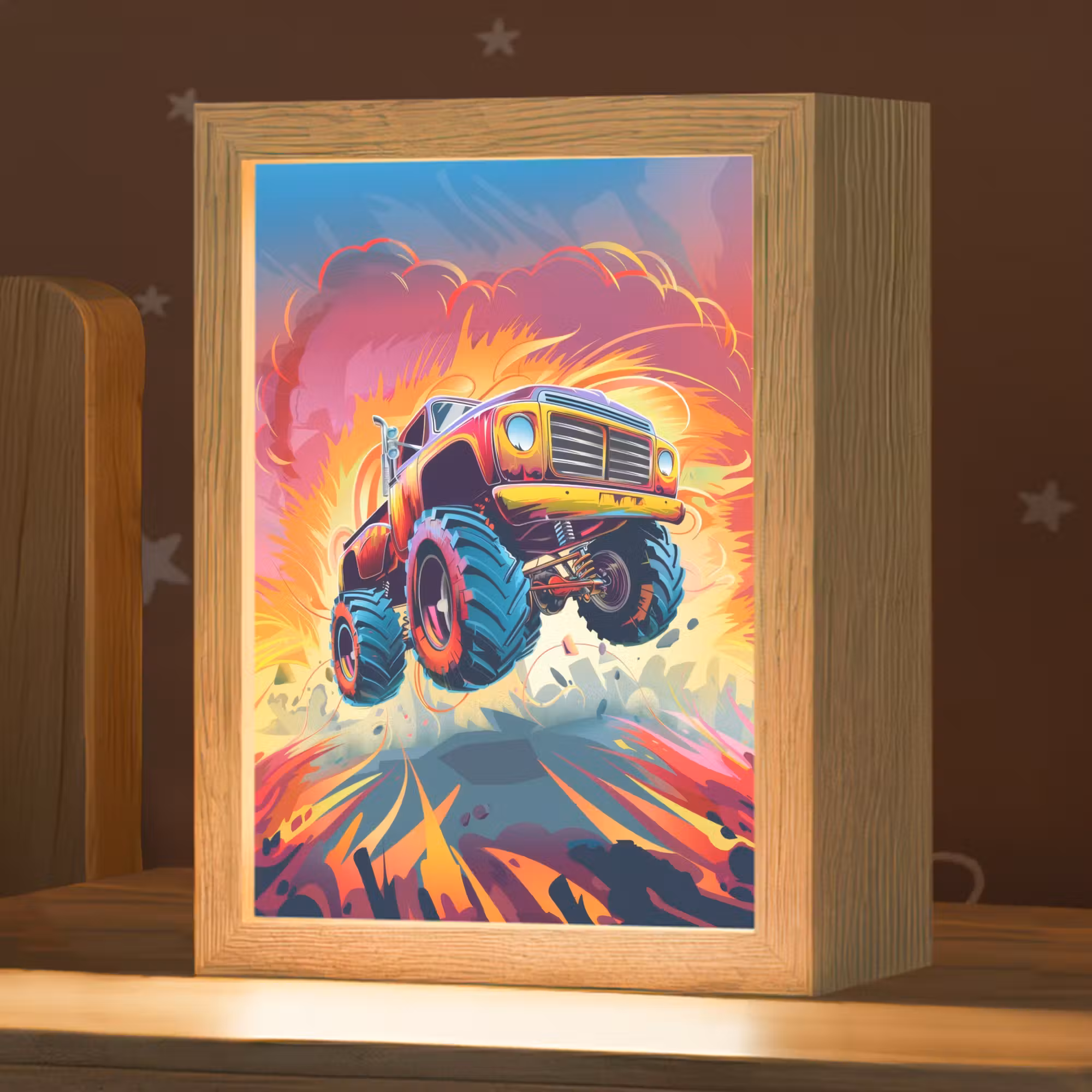 Nachtlicht Kinder - Monstertruck - Auto - Jungen - Farbenfroh